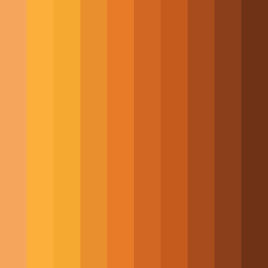 Download shades of orange color palette PNG image (square)