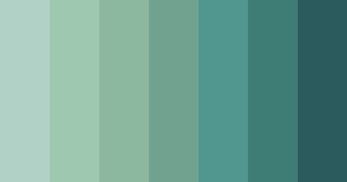 Download teal shades color palette PNG image (landscape)