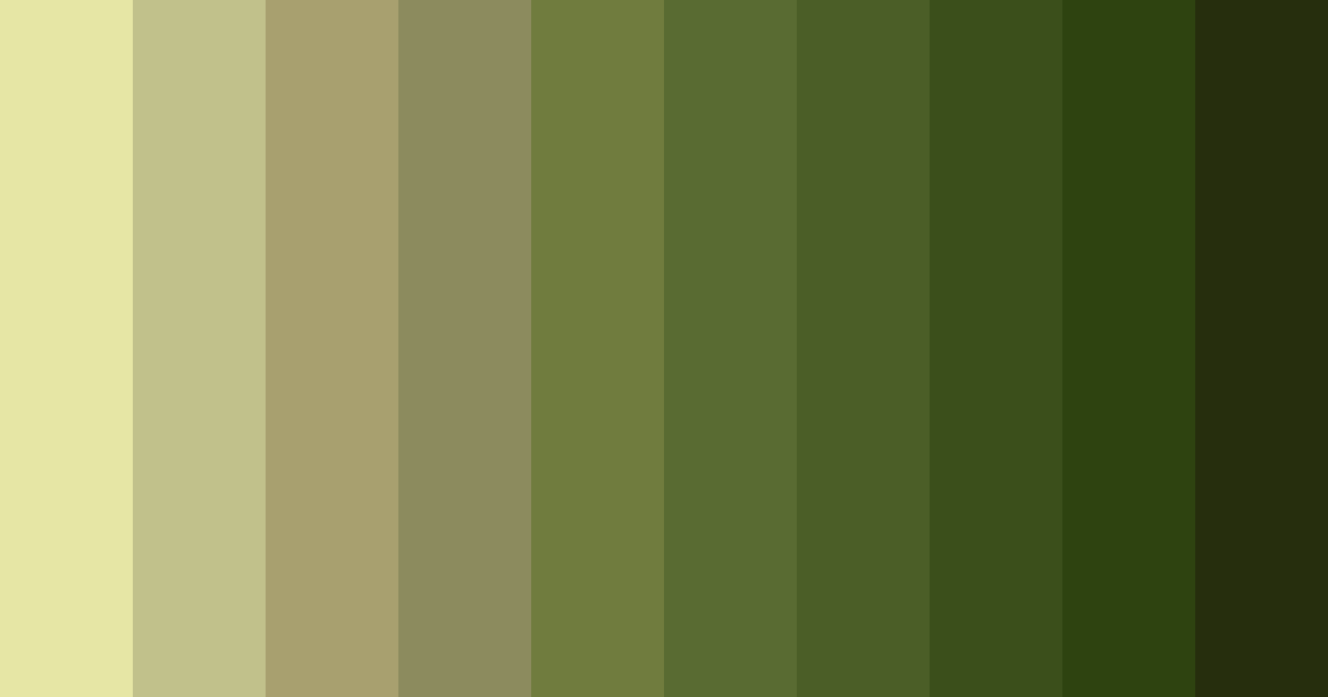 Download shades of olive color palette PNG image (landscape)