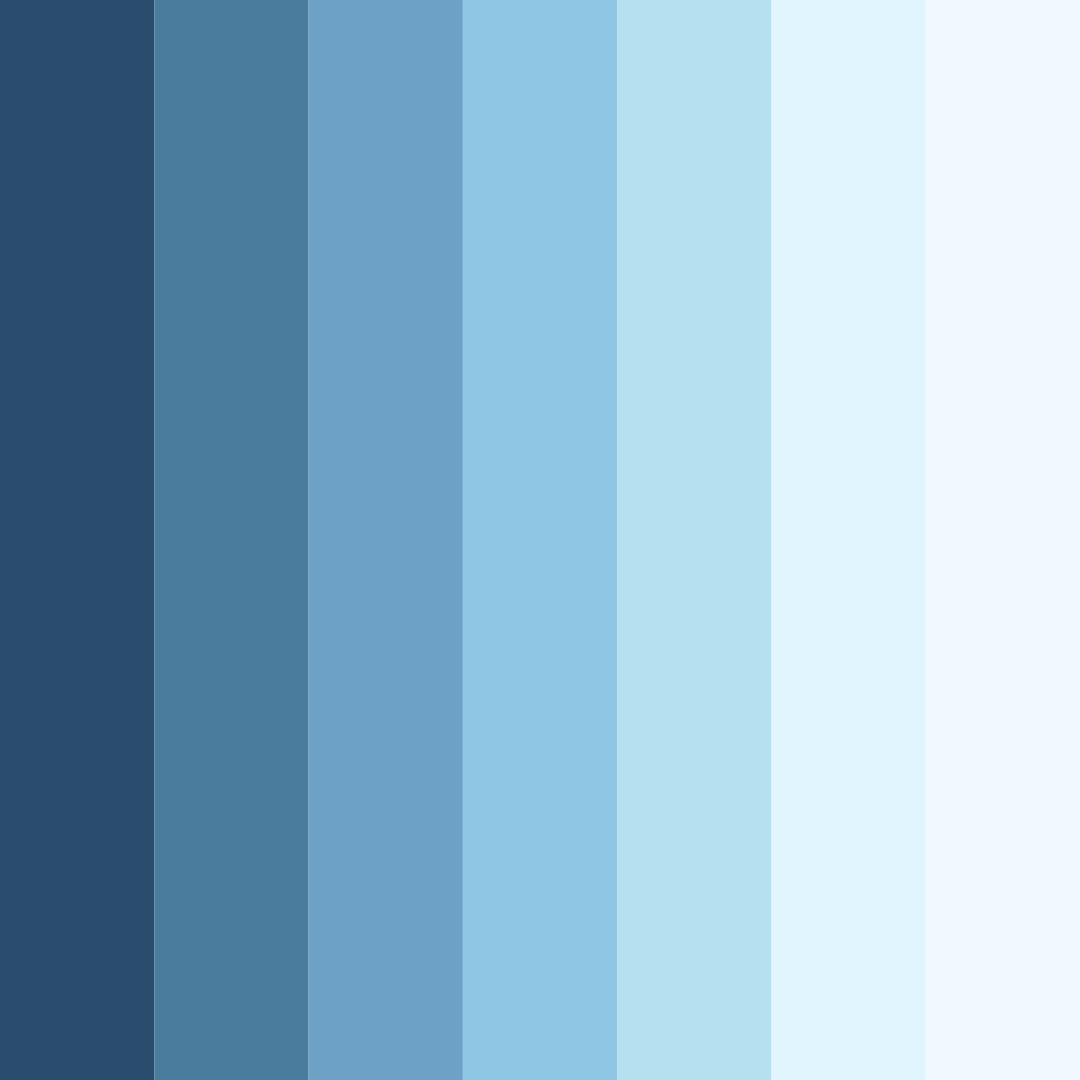 Download shades of blue color palette PNG image (square)