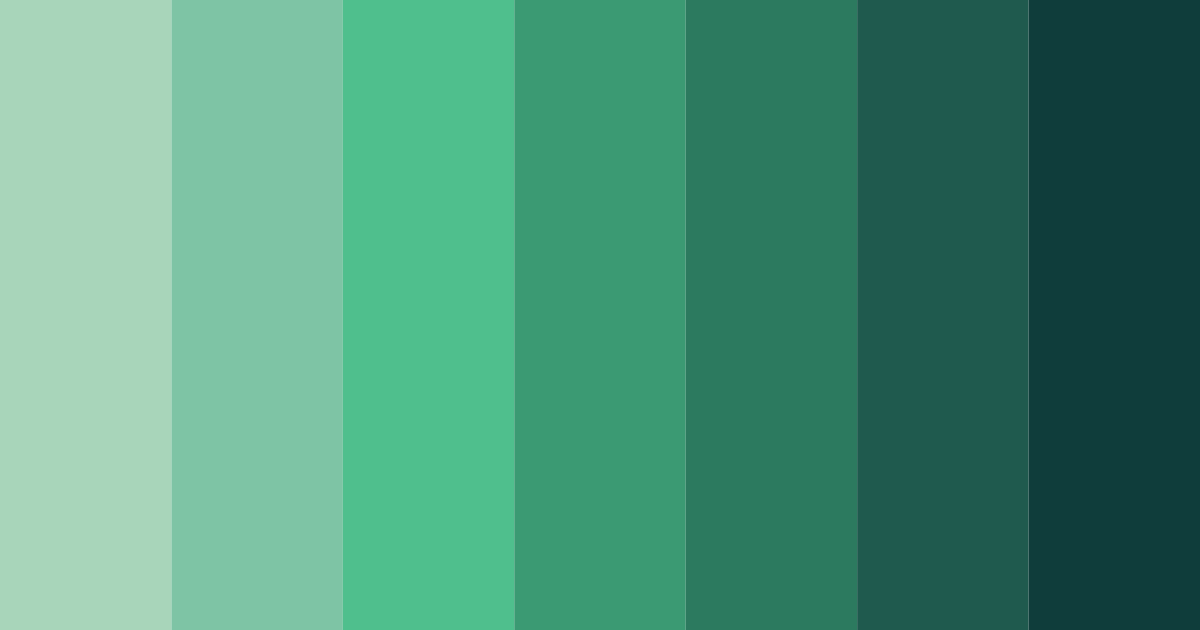 Download dark greens color palette PNG image (landscape)