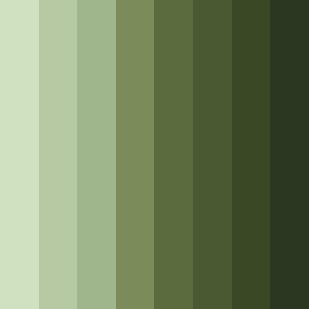 Download shades of olive green color palette PNG image (square)