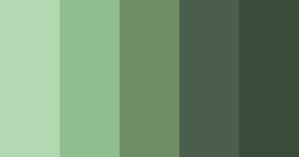 Download shades of green color palette PNG image (landscape)