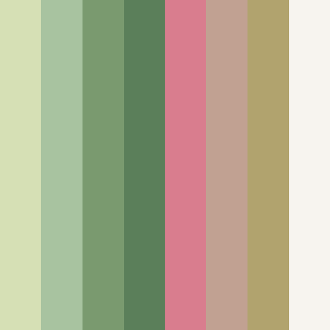 Download whimsical garden retreat color palette PNG image (square)