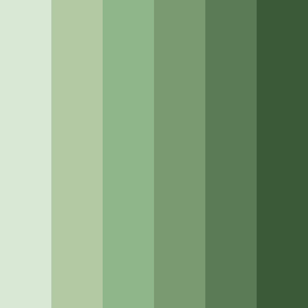 Download shades of earthy green color palette PNG image (square)