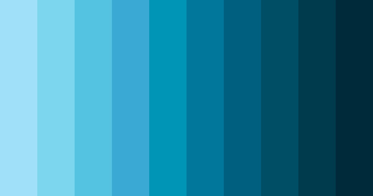 Download shades of cyan color palette PNG image (landscape)