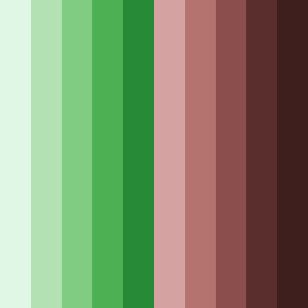 Download shades of green and red color palette PNG image (square)