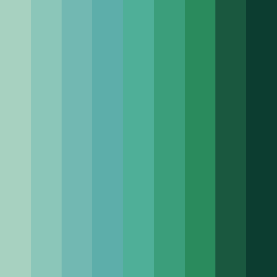 Download emerald tide color palette PNG image (square)