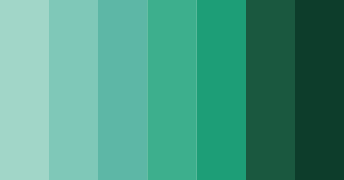 Download shades of green color palette PNG image (landscape)