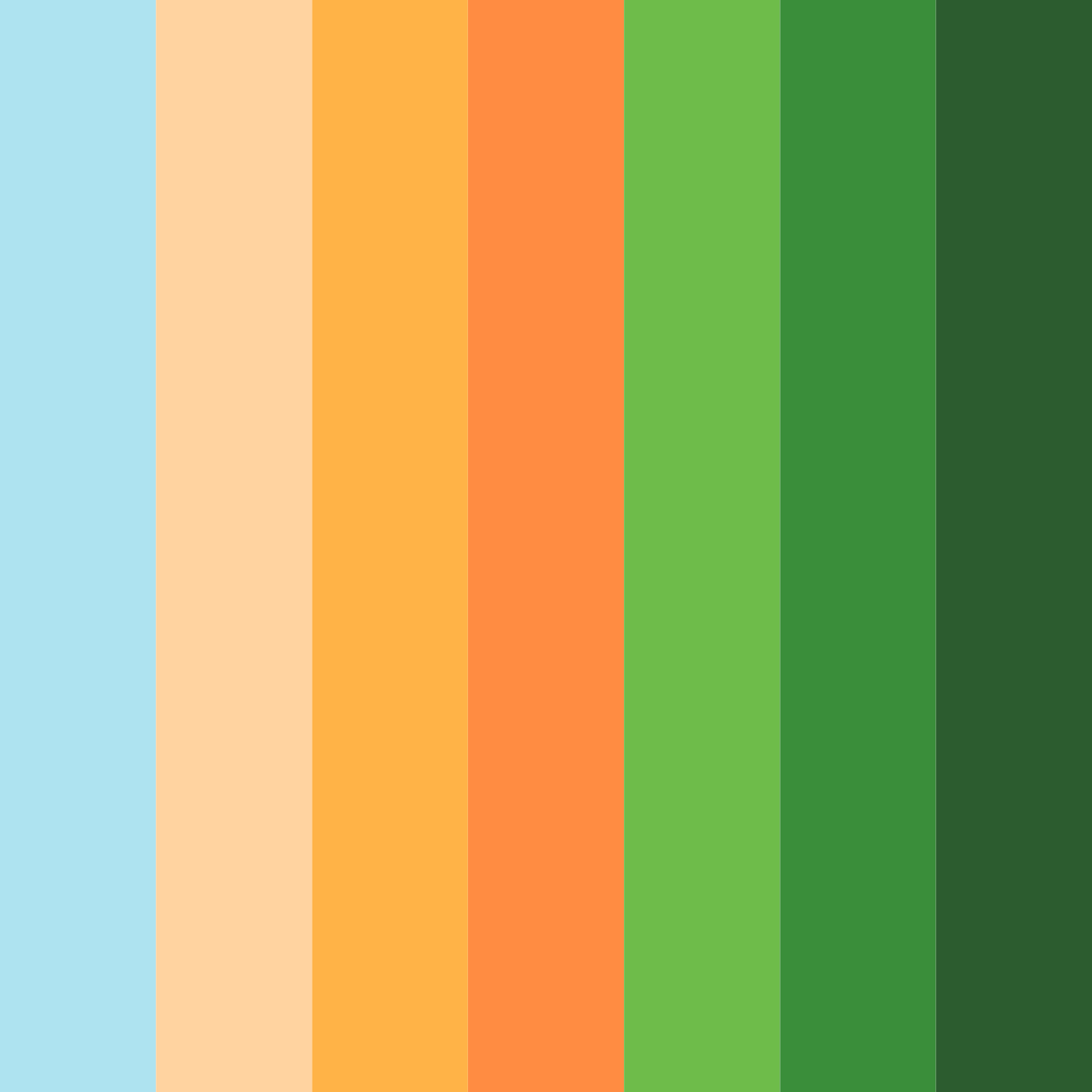 Download tropical sunrise color palette PNG image (square)
