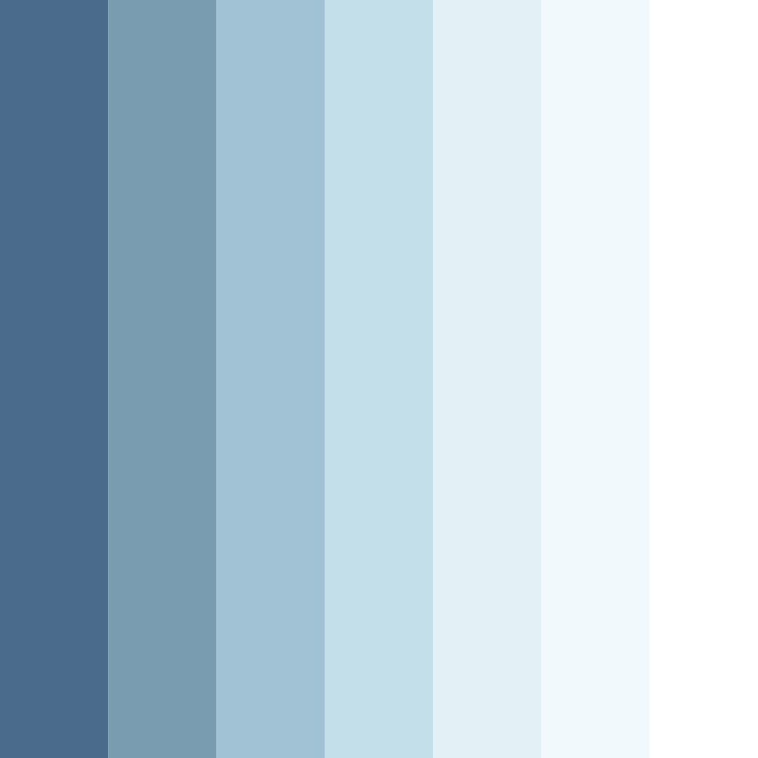 Download shades of blue color palette PNG image (square)