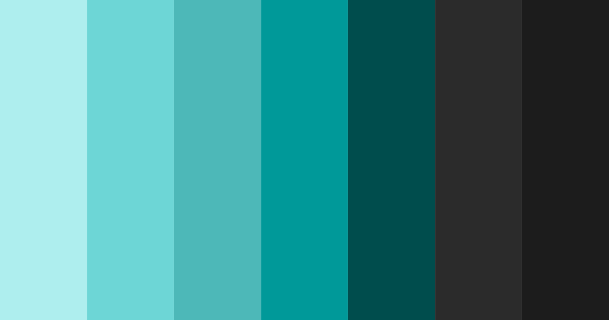 Download teal & charcoal serenity color palette PNG image (landscape)