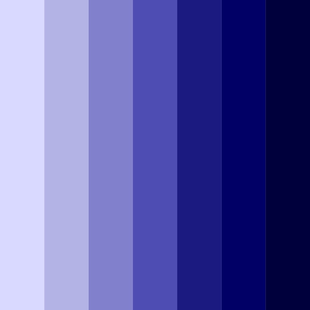 Download shades of blue color palette PNG image (square)