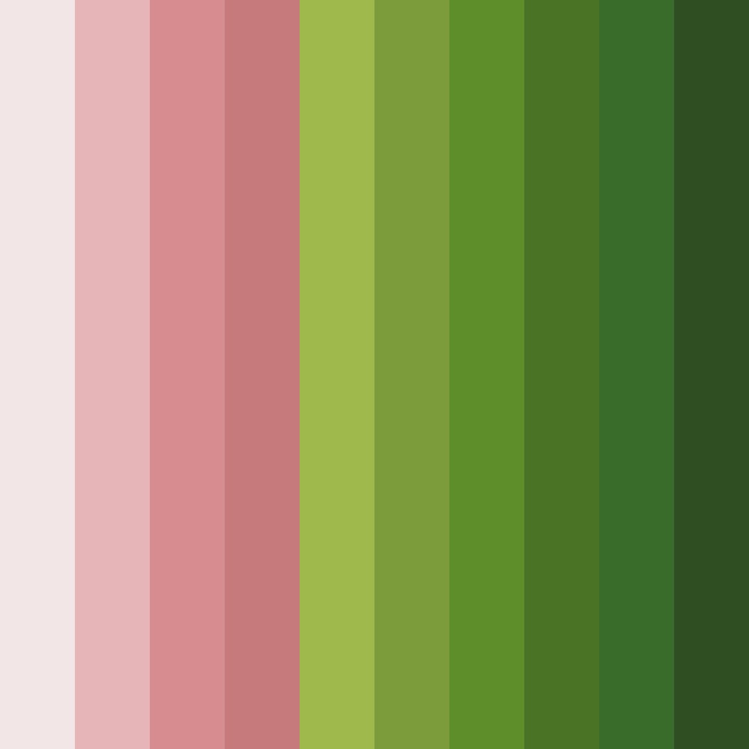 Download shades of green red rose color palette PNG image (square)