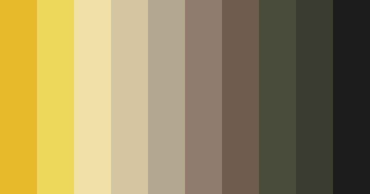 Download earthy yellow color palette PNG image (landscape)