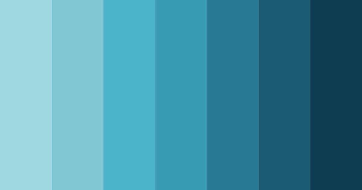 Download shades of blue cyan color palette PNG image (landscape)