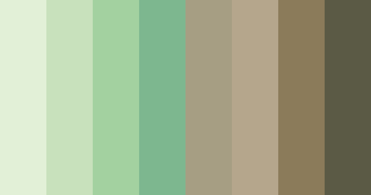 Download shades of green and beige color palette PNG image (landscape)