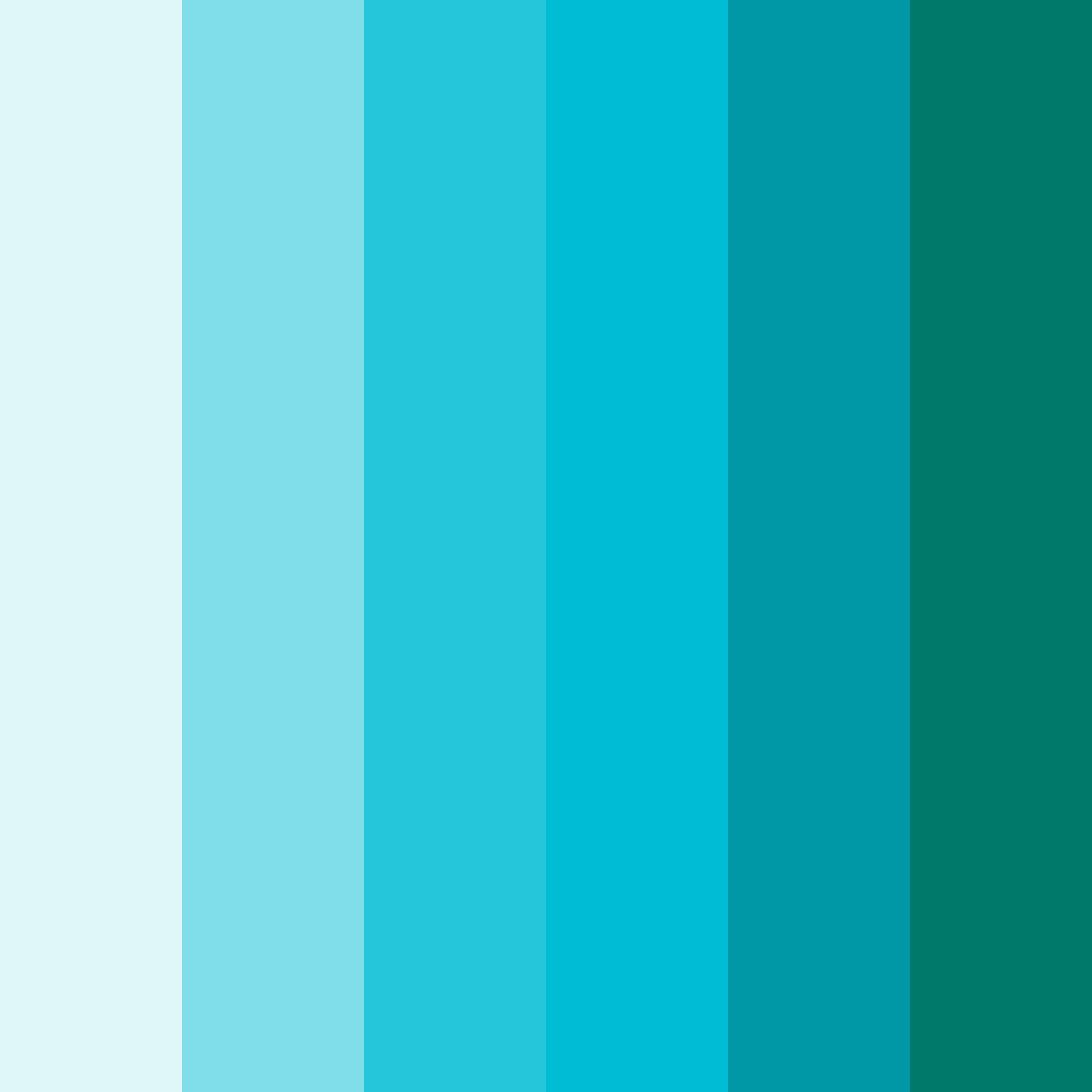 Download teal neon color palette PNG image (square)