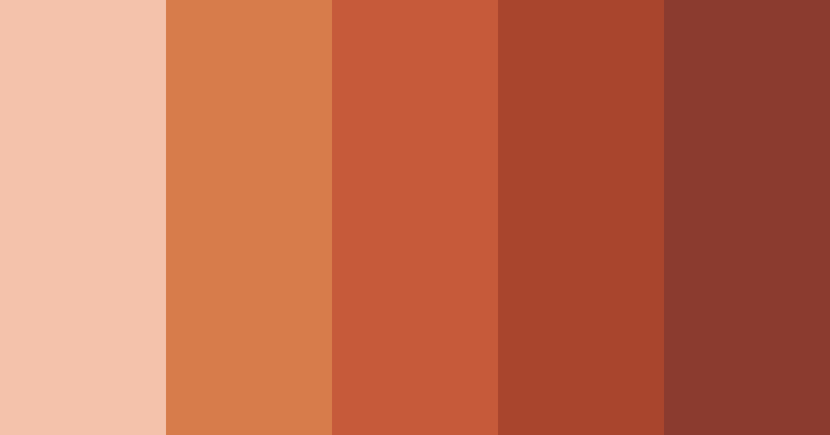 Download terra cotta shades color palette PNG image (landscape)