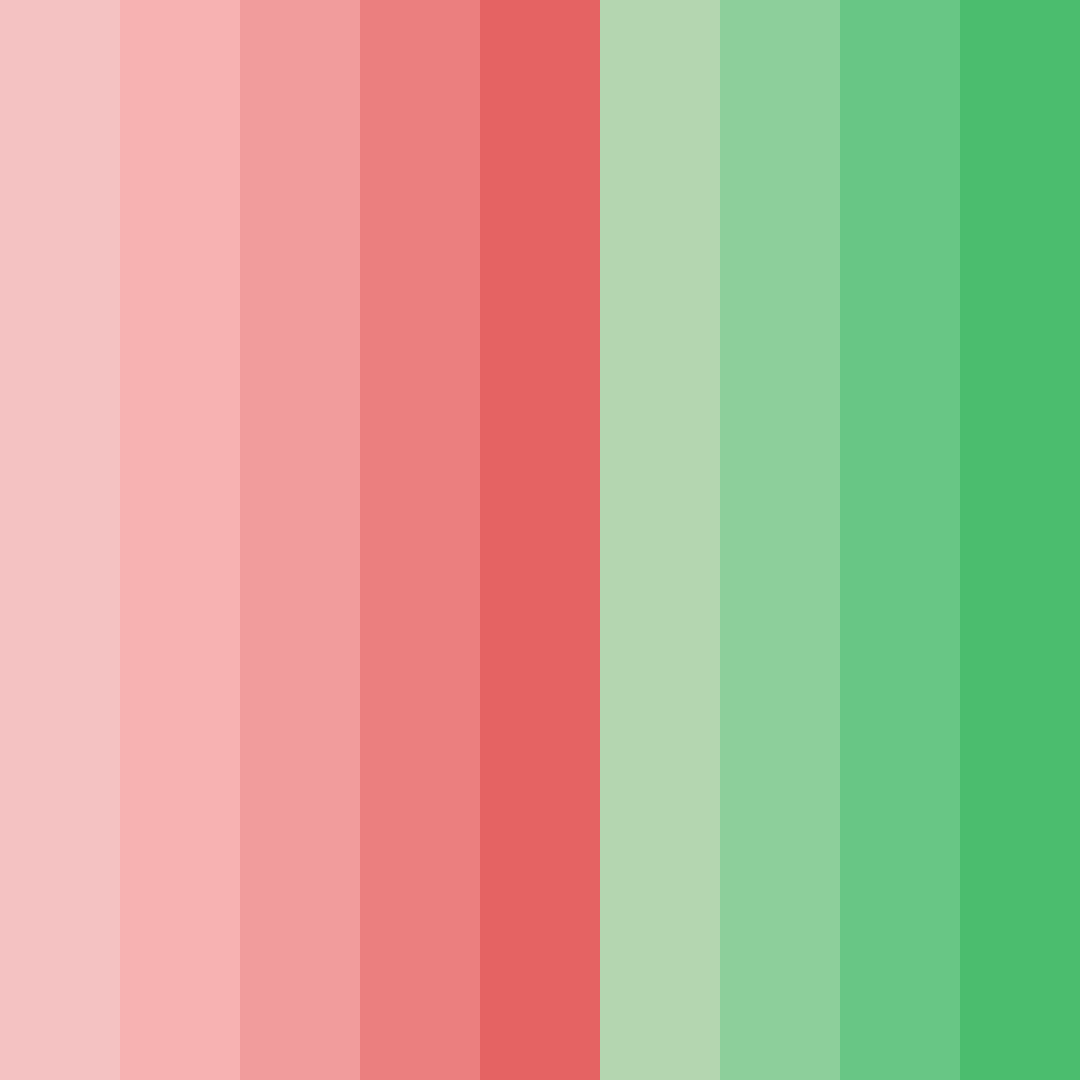 Download red and green fanfare color palette PNG image (square)