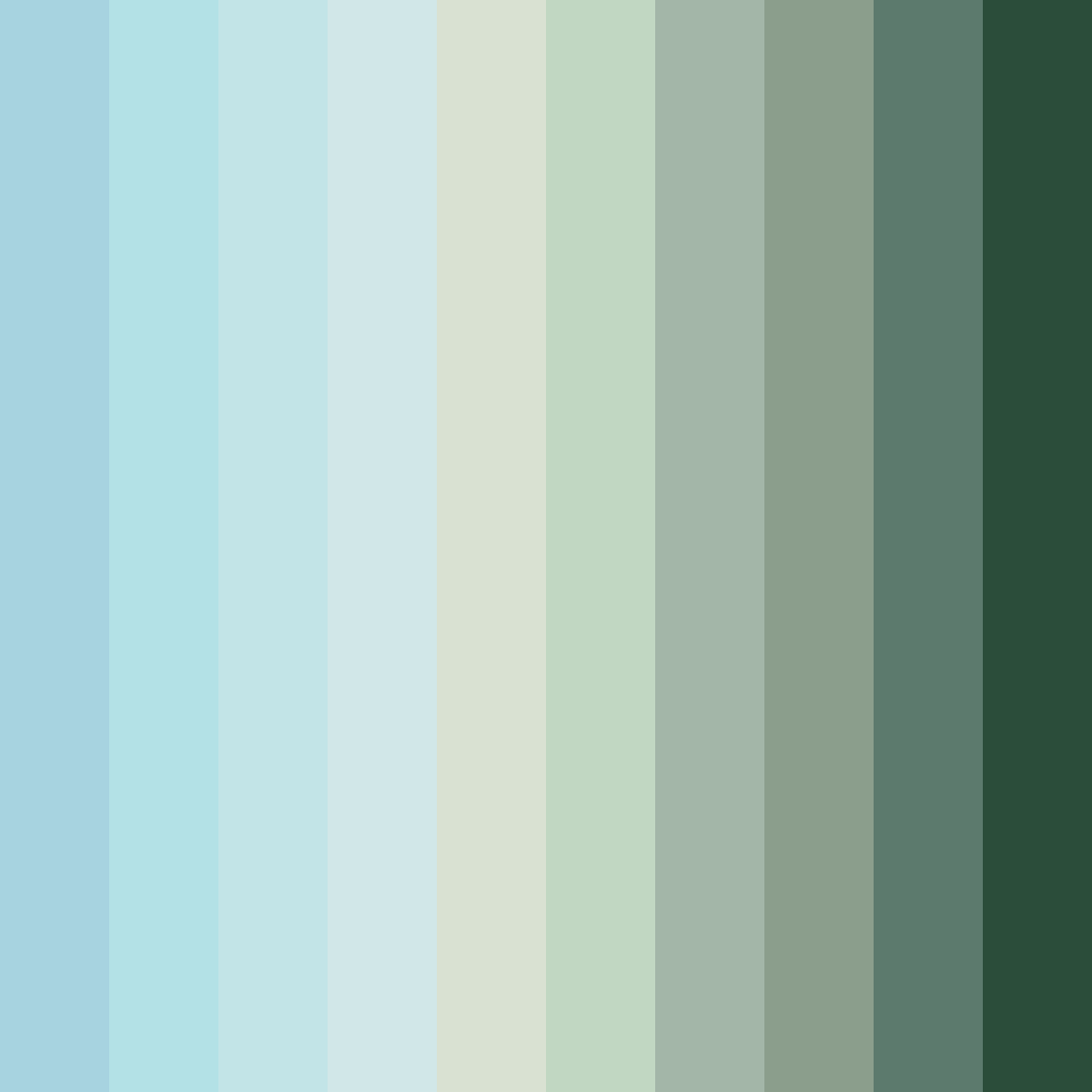 Download shades of green blue color palette PNG image (square)