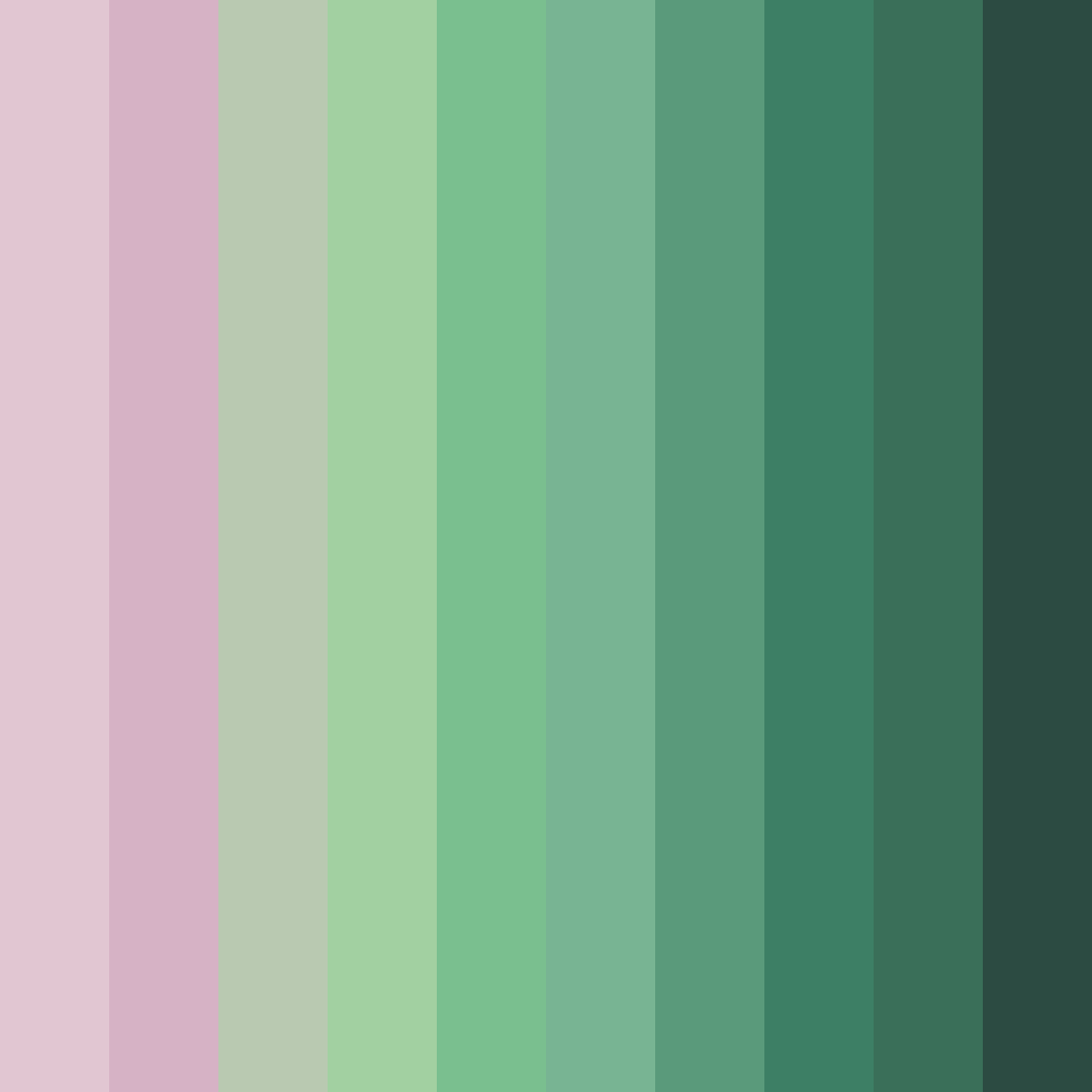 Download shades of green and pink color palette PNG image (square)