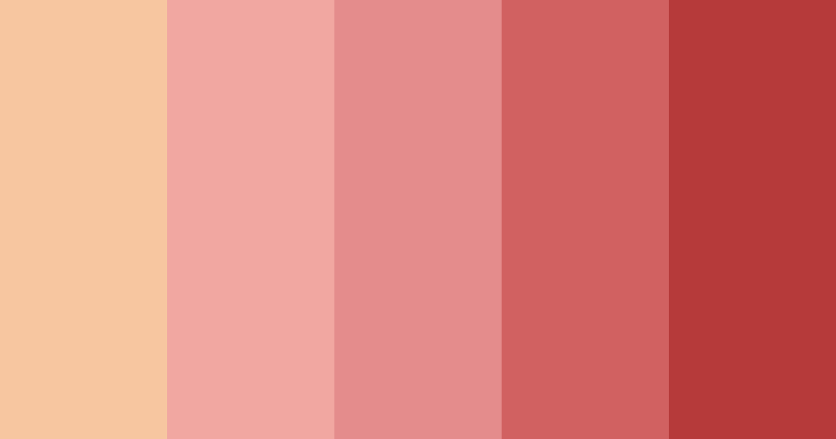 Download coral shades color palette PNG image (landscape)