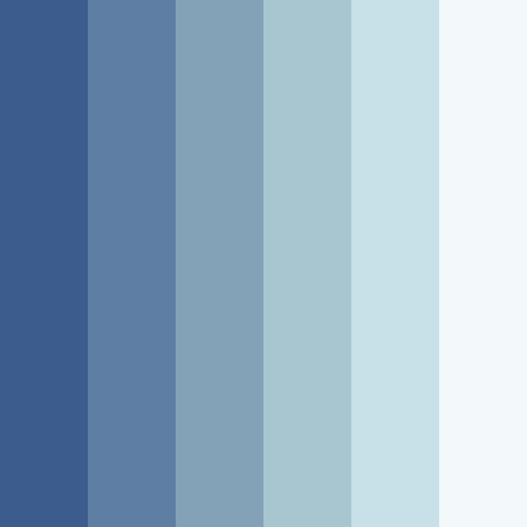 Download shades of blue color palette PNG image (square)