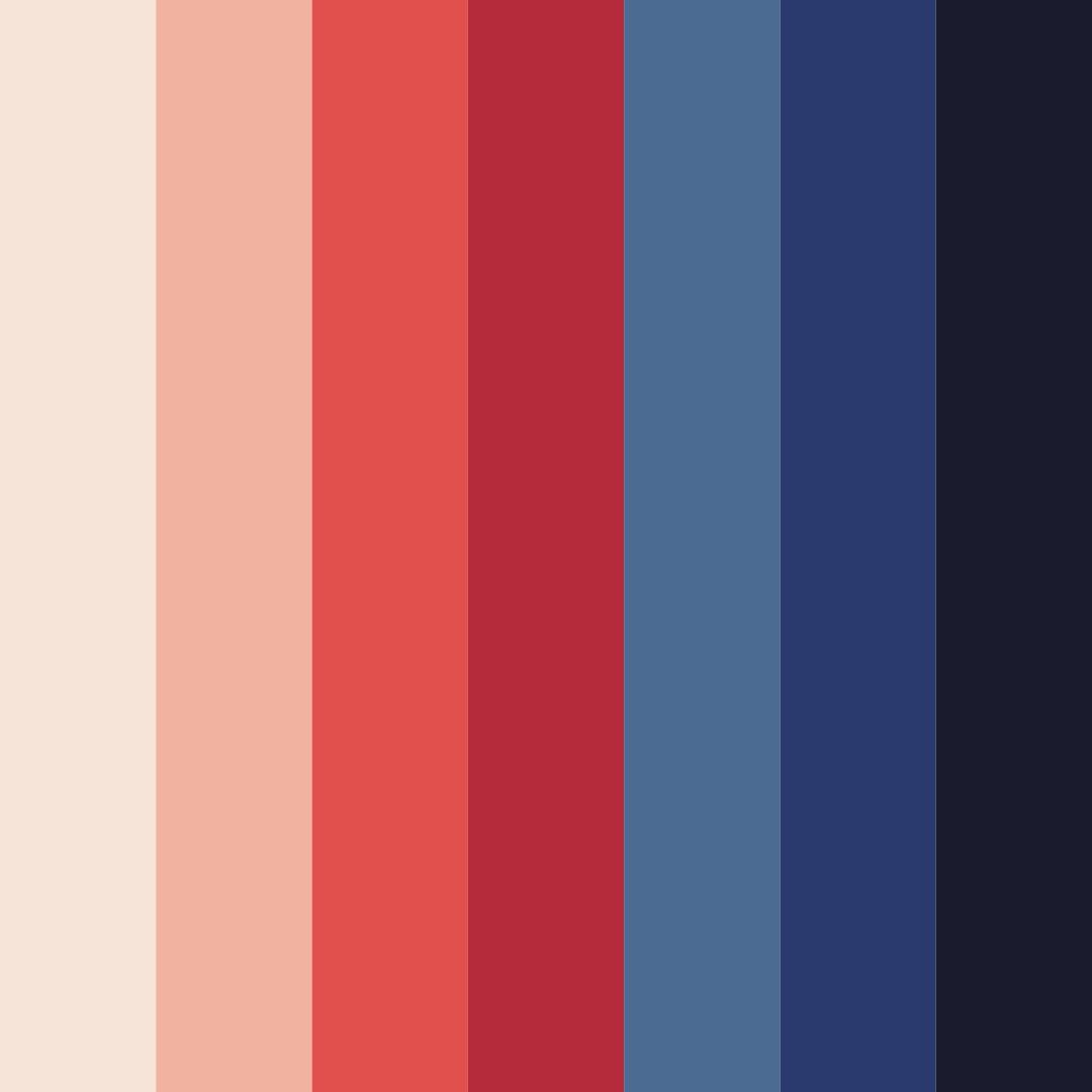 Download red and blue crema color palette PNG image (square)