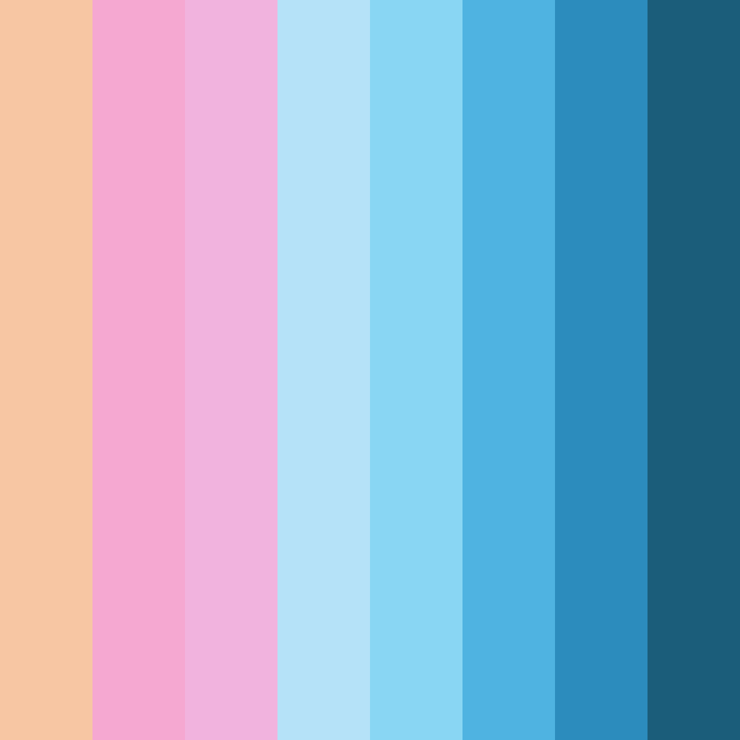Download light blue rainbow color palette PNG image (square)