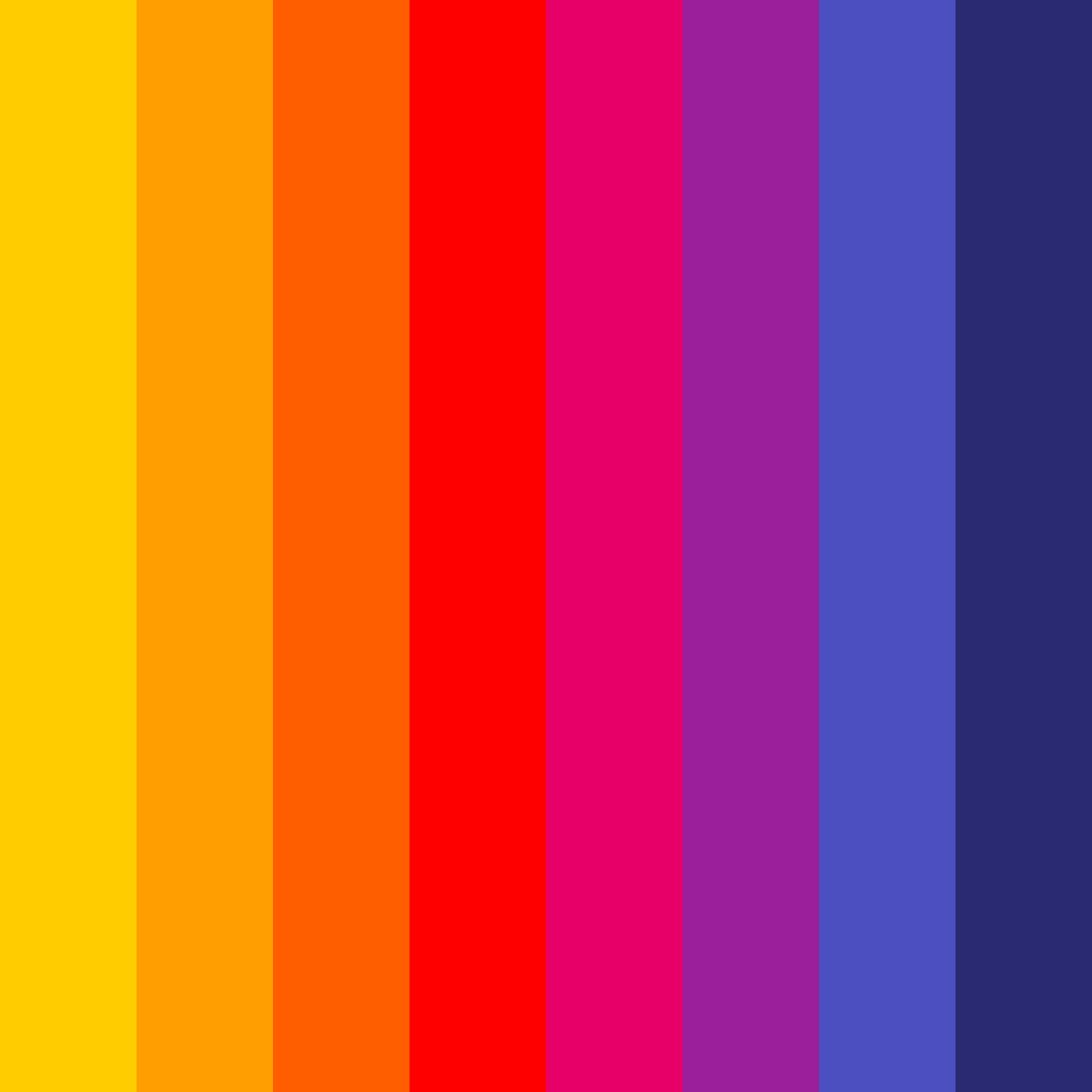 Download vibrant rainbow color palette PNG image (square)