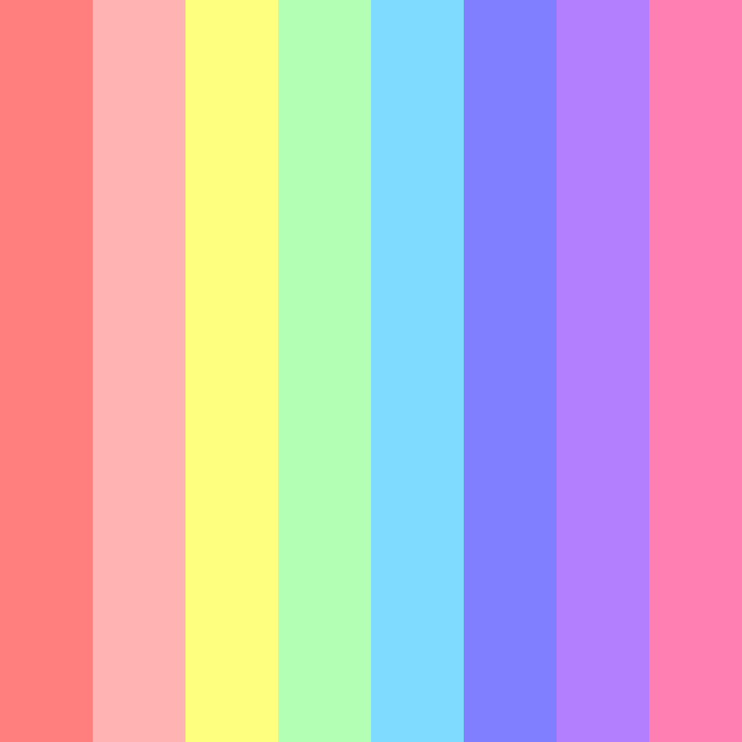 Download rainbow bliss color palette PNG image (square)