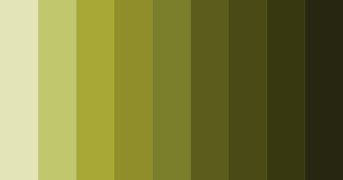 Download shades of olive green color palette PNG image (landscape)
