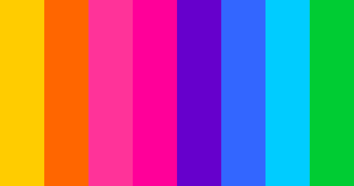 Download bright rainbow color palette PNG image (landscape)