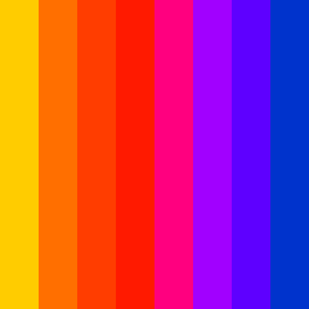 Download bright rainbow color palette PNG image (square)
