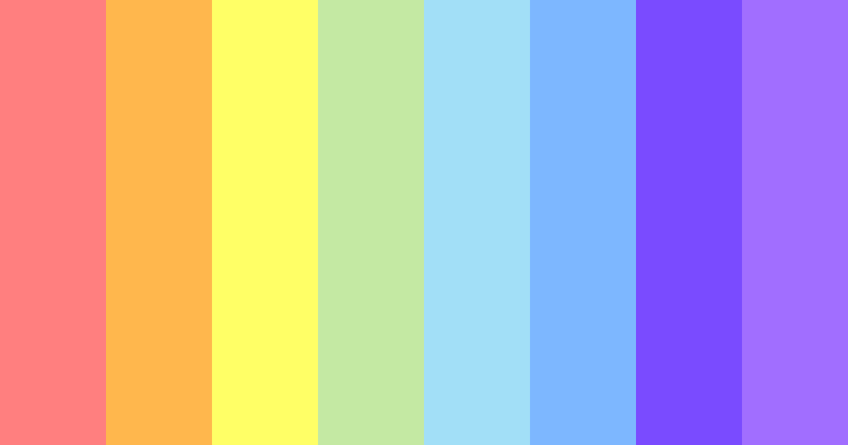 Download bright rainbow color palette PNG image (landscape)