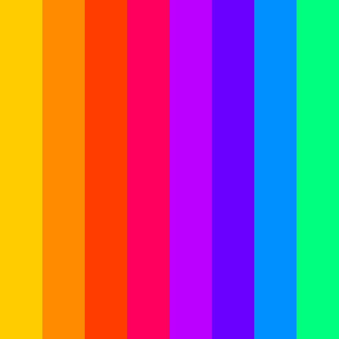 Download bright rainbow color palette PNG image (square)