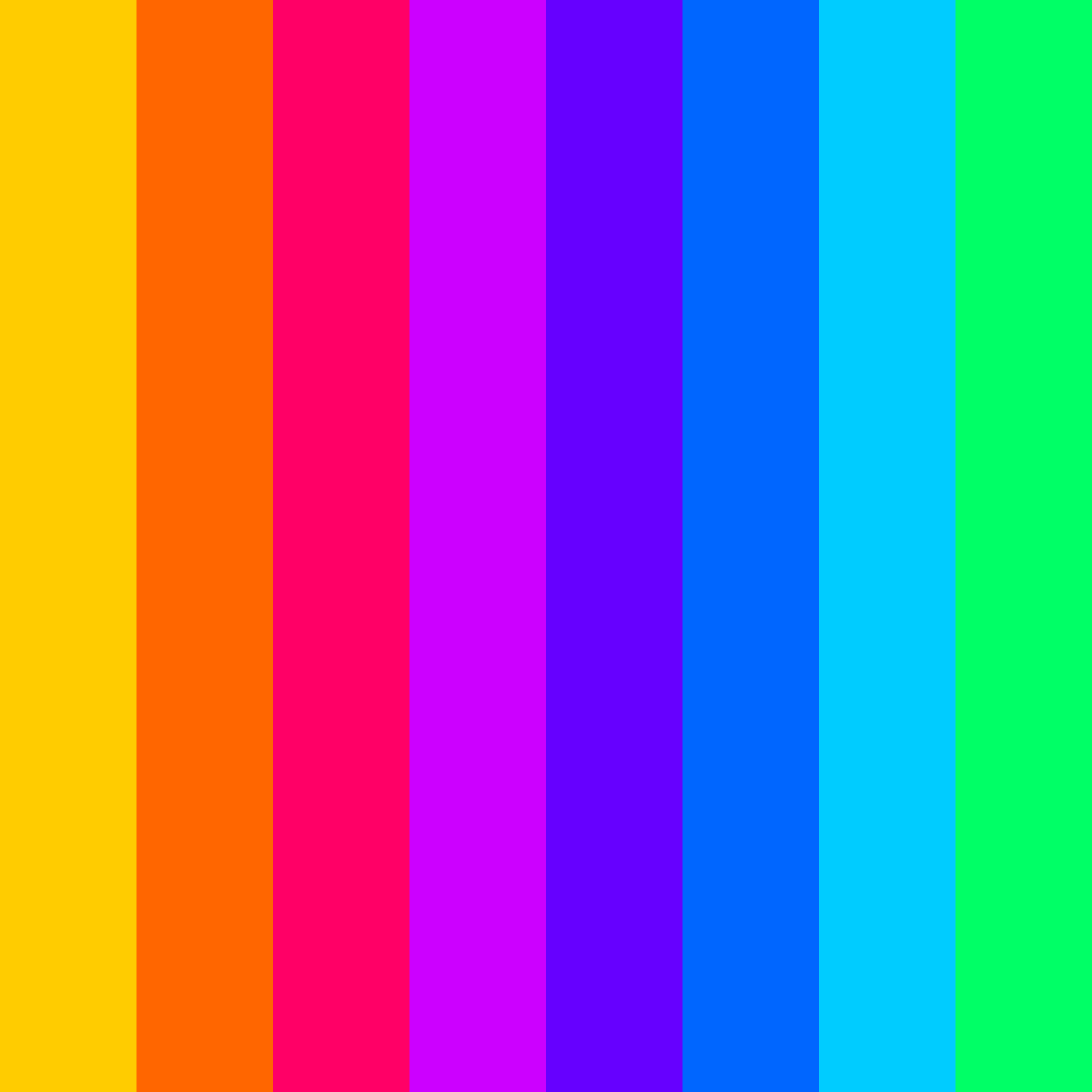 Download bright rainbow color palette PNG image (square)