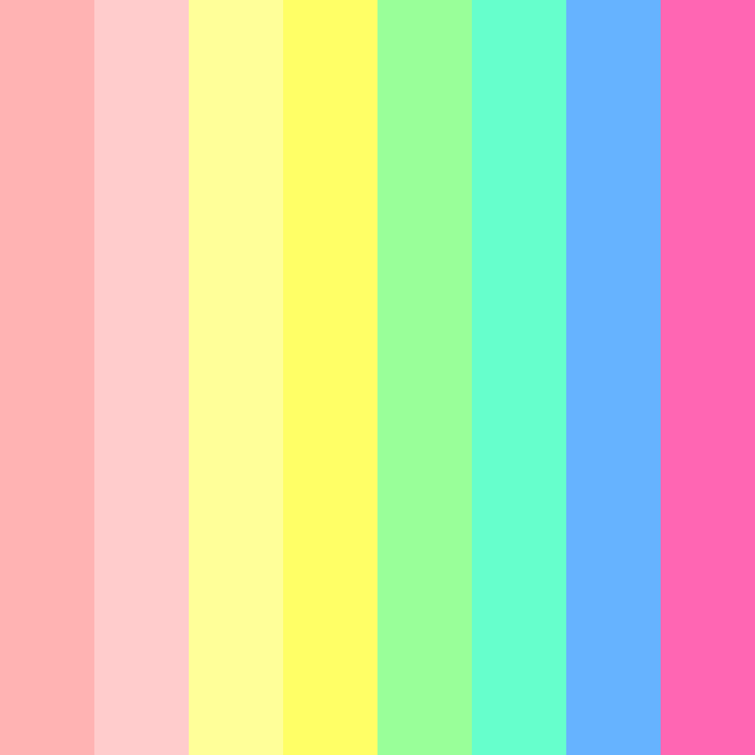 Download bright rainbow color palette PNG image (square)
