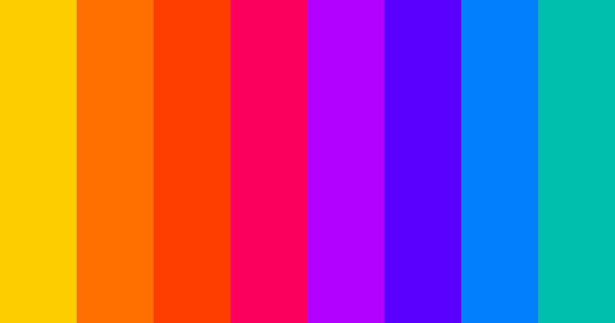 Download bright rainbow color palette PNG image (landscape)