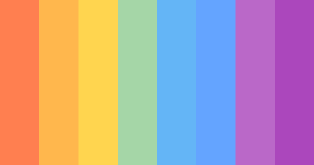 Download colorful rainbow color palette PNG image (landscape)
