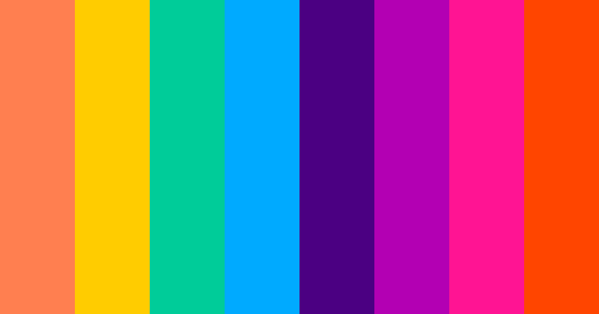 Download bright rainbow color palette PNG image (landscape)
