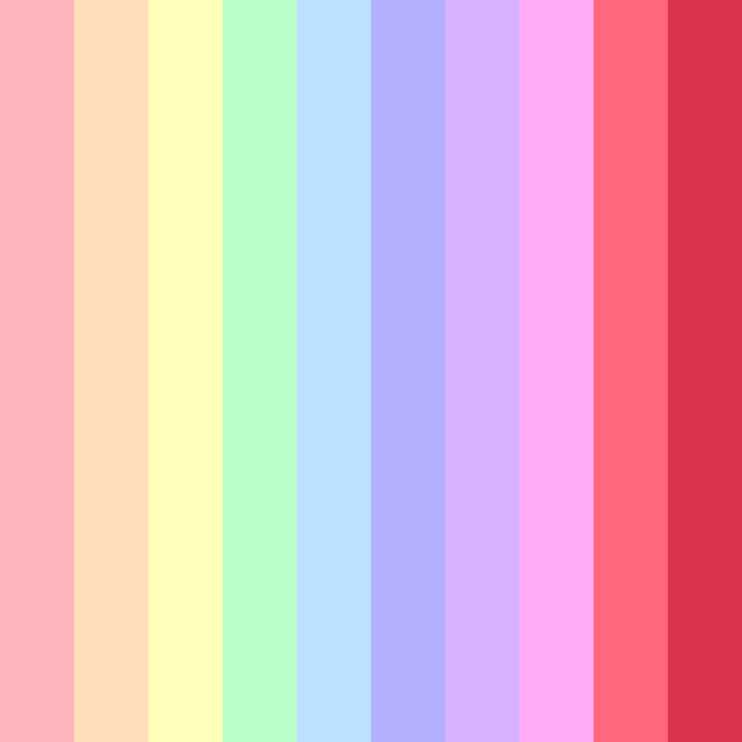 Download whimsical spectrum color palette PNG image (square)