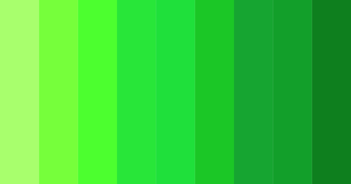 Download bright neon green color palette PNG image (landscape)