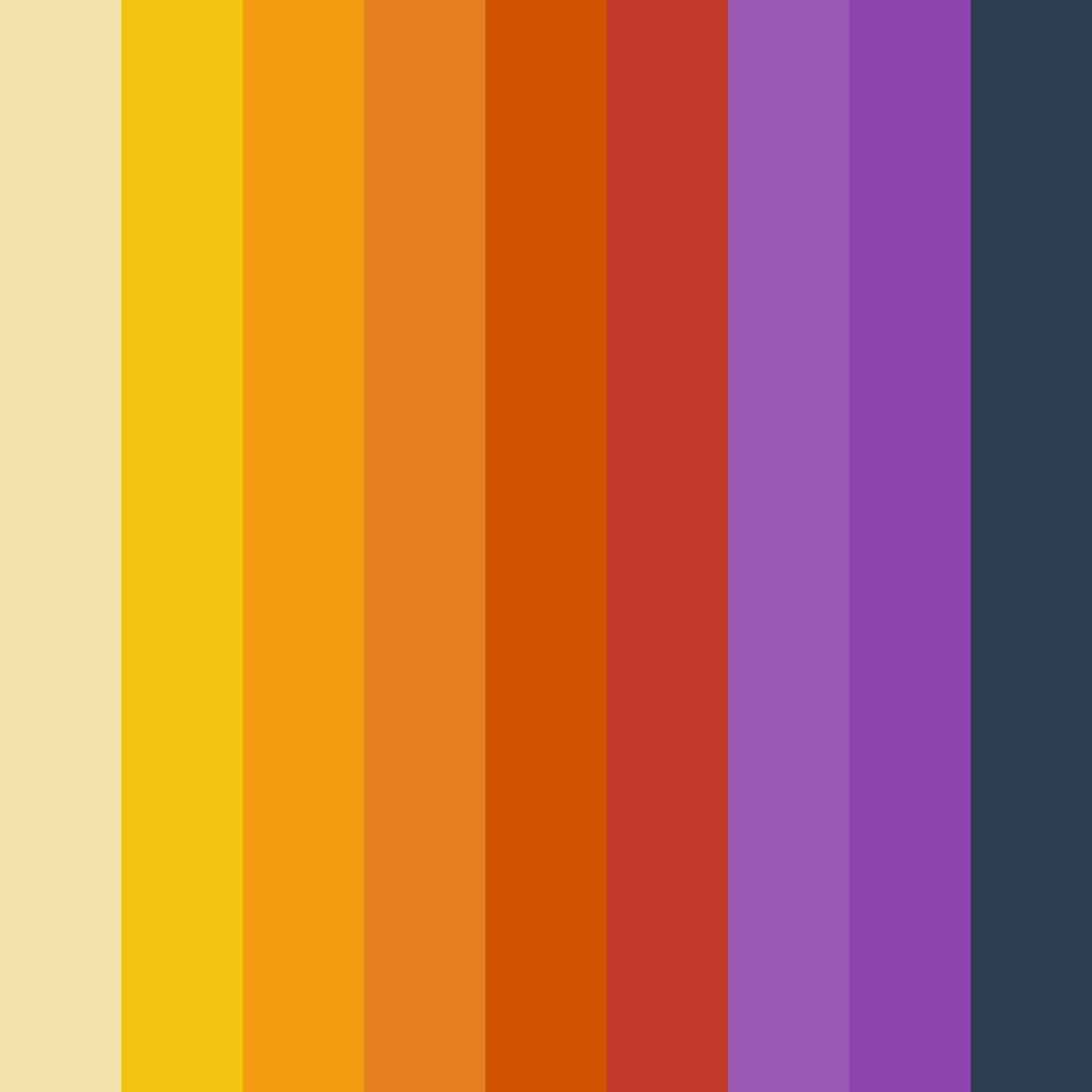 Download sunset symphony color palette PNG image (square)