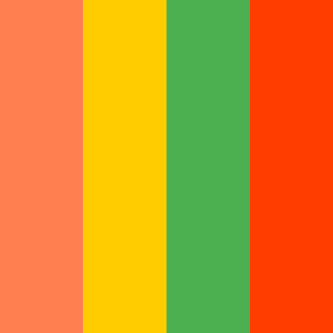 Download vibrant coral color palette PNG image (square)