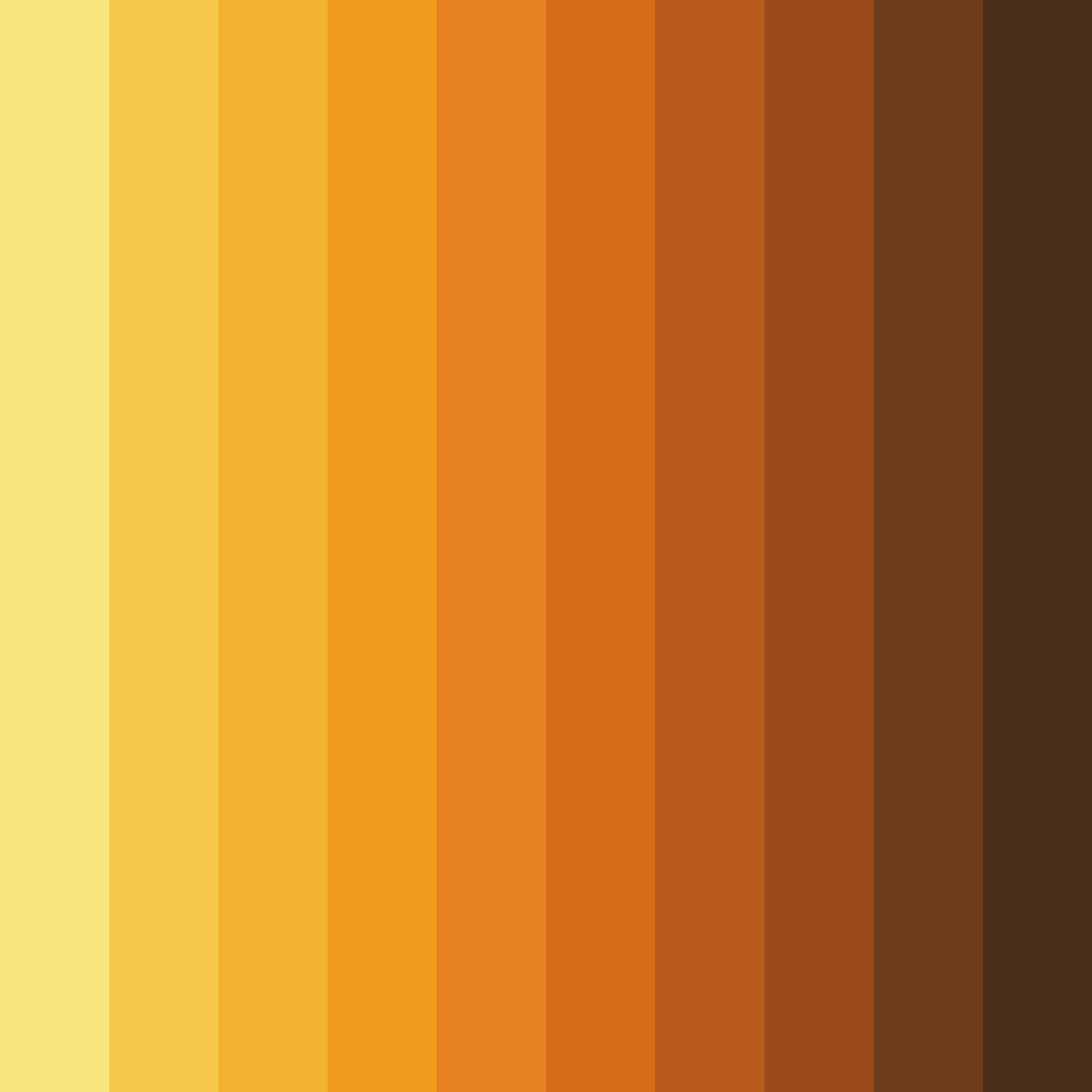 Download golden amber shades color palette PNG image (square)