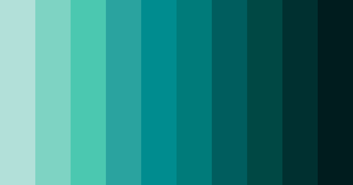 Download blue green shades color palette PNG image (landscape)