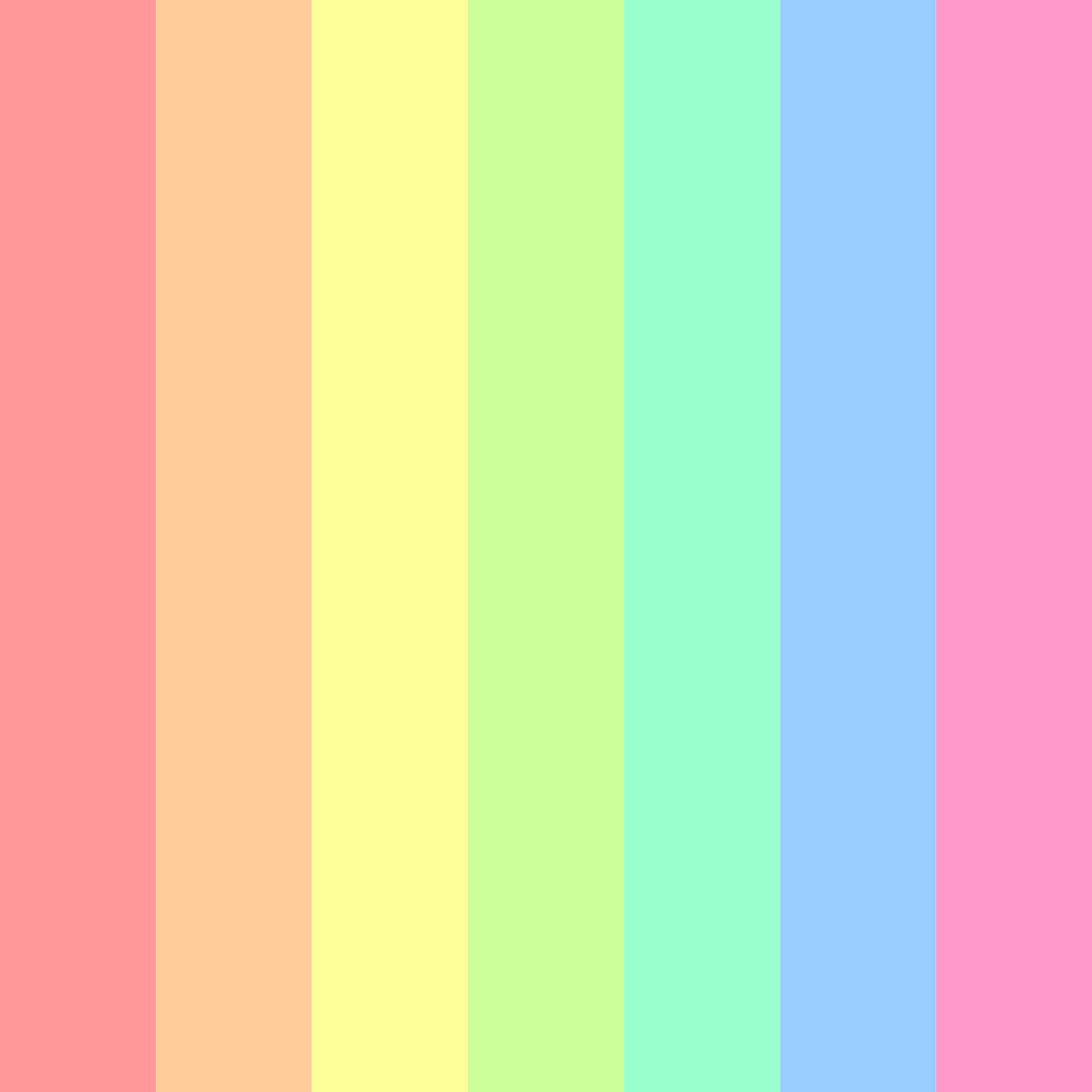 Download pastel rainbow color palette PNG image (square)