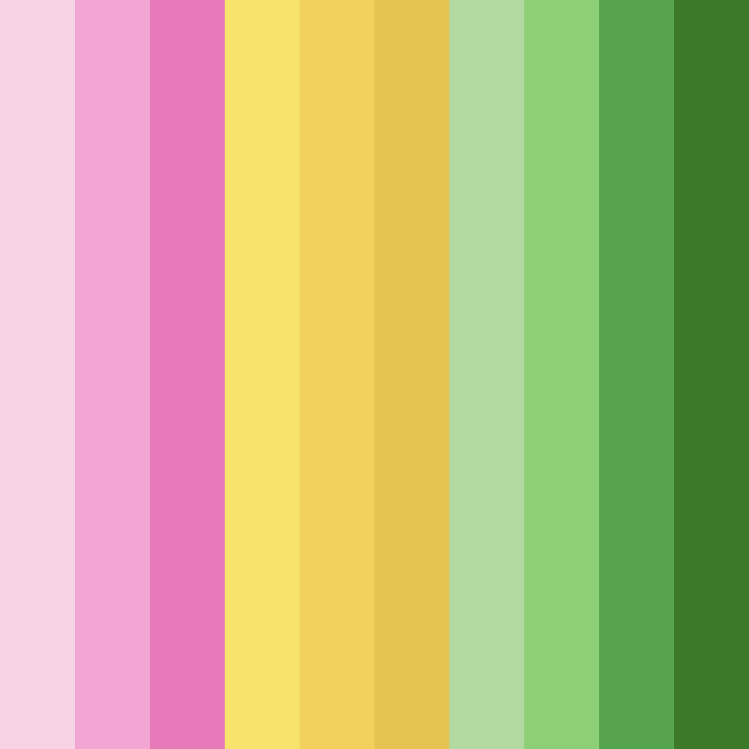 Download pink and green dream color palette PNG image (square)